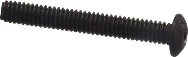 Value Collection - #8-32 UNC Hex Socket Drive, Button Screw - Alloy Steel, Black Oxide Finish, Fully Threaded, 1-1/4" Length Under Head - Eagle Tool & Supply