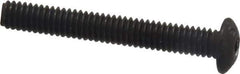 Value Collection - #8-32 UNC Hex Socket Drive, Button Screw - Alloy Steel, Black Oxide Finish, Fully Threaded, 1-1/4" Length Under Head - Eagle Tool & Supply