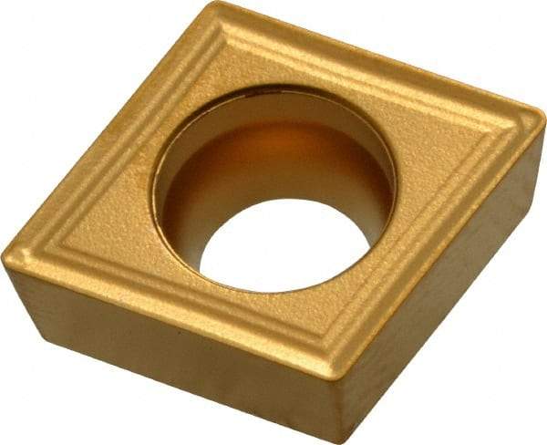 Seco - CCMT32.51 F2 Grade TP40 Carbide Turning Insert - TiC/TiCN/TiN Finish, 80° Diamond, 3/8" Inscr Circle, 5/32" Thick, 1/64" Corner Radius - Eagle Tool & Supply