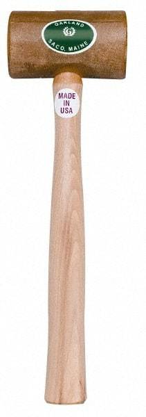 Garland - 1 Lb Head Weighted Rawhide Hammer - 12" Long Wood Handle - Eagle Tool & Supply