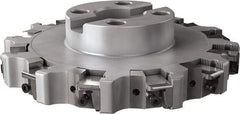 Seco - Shell Mount Connection, 0.63" Cutting Width, 2.209" Depth of Cut, 8" Cutter Diam, 1-1/2" Hole Diam, 12 Tooth Indexable Slotting Cutter - R335.25 Toolholder, XNHQ, LNHQ Insert, Right Hand Cutting Direction - Eagle Tool & Supply