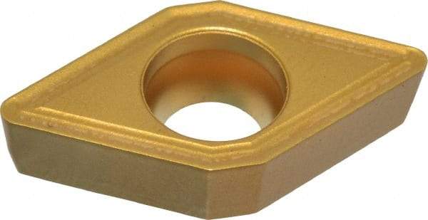 Seco - DCMT32.52 F2 Grade TP40 Carbide Turning Insert - TiC/TiCN/TiN Finish, 55° Diamond, 3/8" Inscr Circle, 5/32" Thick, 1/32" Corner Radius - Eagle Tool & Supply