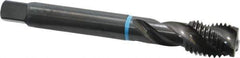 Emuge - M16x2.00 Metric Coarse 3 Flute 6H Modified Bottoming Spiral Flute Tap - Cobalt, Oxide Finish, 110mm OAL, Right Hand Flute, Right Hand Thread, Series Enorm-VA - Eagle Tool & Supply