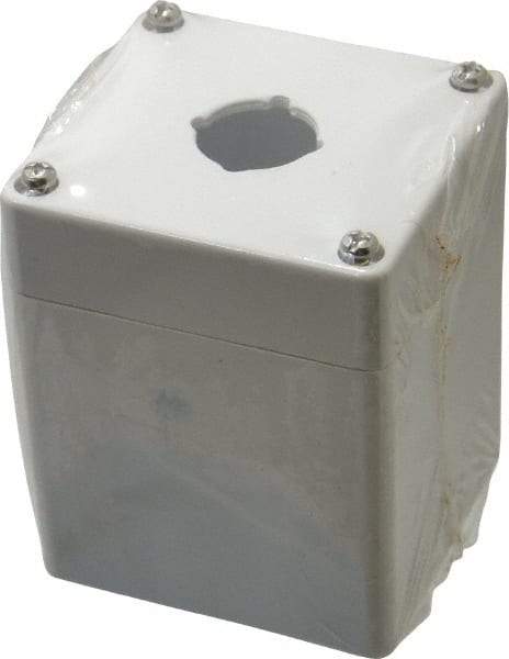 Eaton Cutler-Hammer - 1 Hole, 22-1/2mm Hole Diameter, Polycarbonate Pushbutton Switch Enclosure - 3-15/64 Inch High x 3-5/32 Inch Wide x 3-35/64 Inch Deep, 4, 12, 13, 4X NEMA Rated - Eagle Tool & Supply