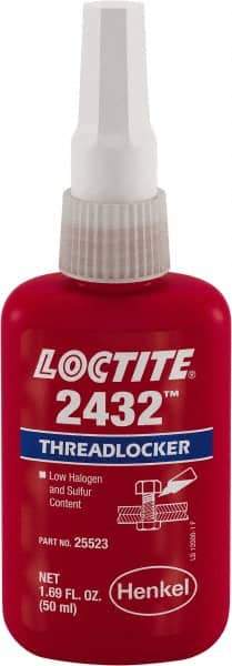 Loctite - 50 mL, Blue, Medium Strength Liquid Threadlocker - 24 hr Full Cure Time - Eagle Tool & Supply