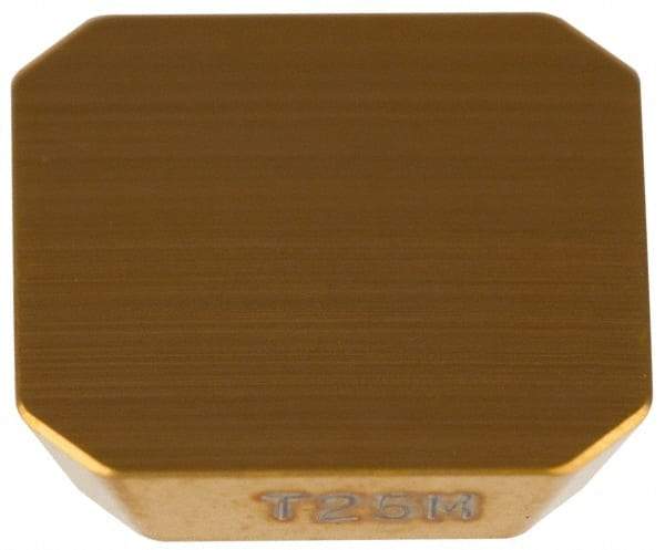 Seco - SEAN1203 M14 Grade T25M Carbide Milling Insert - TiCN/TiC/TiCN/TiN Finish, 1/8" Thick, 1/2" Inscribed Circle, 1/16" Corner Radius - Eagle Tool & Supply