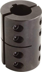 Climax Metal Products - 1" Inside x 2" Outside Diam, Two Piece Rigid Coupling with Keyway - 3" Long x 1/4" Keyway Width x 1/8" Keyway Depth - Eagle Tool & Supply