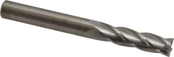 M.A. Ford - 3/8", 1-1/2" LOC, 3/8" Shank Diam, 3-1/2" OAL, 4 Flute, Solid Carbide Square End Mill - Single End, Uncoated, Spiral Flute, 30° Helix, Centercutting, Right Hand Cut, Right Hand Flute, Series 122 - Eagle Tool & Supply