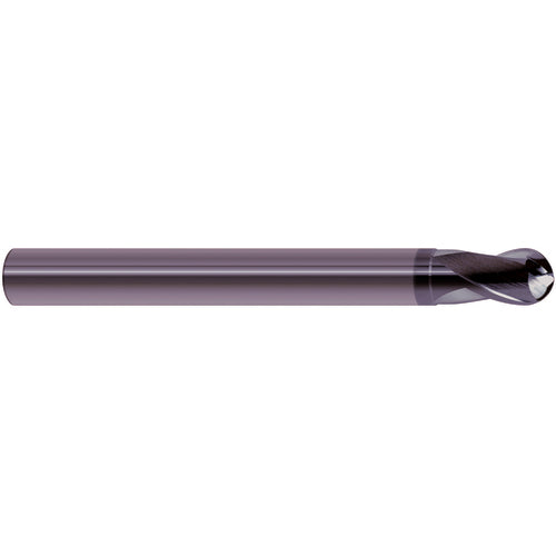 3/8″ Dia. × 3/8″ Shank × 3/8″ DOC × 4″ OAL, Carbide AlTiN, Spiral , 2 Flute, 30° Helix, Ballnose End Mill - Exact Industrial Supply