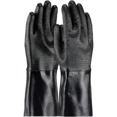 ‎57-8640R Coated Supported Gloves - ChemGrip - Supported Neoprene - Intrlk Lined - Black - Etched - 14 Inch - Exact Industrial Supply