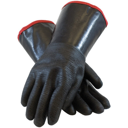 ‎57-8643R Coated Supported Gloves - ChemGrip - Supported Neoprene - Foam Lined - Black - Etched - 14 Inch - Exact Industrial Supply