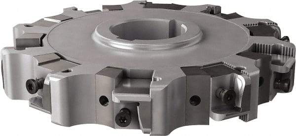 Seco - Arbor Hole Connection, 1.26" Cutting Width, 1.98" Depth of Cut, 160mm Cutter Diam, 1.5748" Hole Diam, 5 Tooth Indexable Slotting Cutter - 335.25 Toolholder, XNHQ, LNHQ Insert, Right Hand Cutting Direction - Eagle Tool & Supply