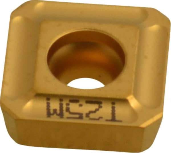 Seco - SPMX12T3 75 Grade T25M Carbide Milling Insert - TiCN/TiC/TiCN/TiN Finish, 0.156" Thick, 1/2" Inscribed Circle - Eagle Tool & Supply