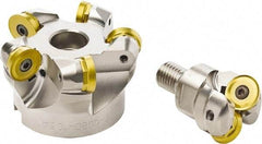 Seco - 63mm Cut Diam, 10mm Max Depth, 22mm Arbor Hole, 4 Inserts, RP.. 2006 Insert Style, Indexable Copy Face Mill - 5,800 Max RPM, 50mm High, Through Coolant - Eagle Tool & Supply
