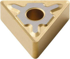 Seco - TNMG332 MF3 Grade TP40 Carbide Turning Insert - TiC/TiCN/TiN Finish, 60° Triangle, 3/8" Inscr Circle, 3/16" Thick, 1/32" Corner Radius - Eagle Tool & Supply