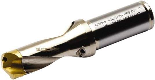 Seco - 20 to 21.99mm Diam, 1.5xD, 40mm Max Depth, 25mm Shank Diam, 53.5mm Flute, 129.5mm OAL, Replaceable Tip Drill - SD101 Toolholder, Series Crownloc - Eagle Tool & Supply