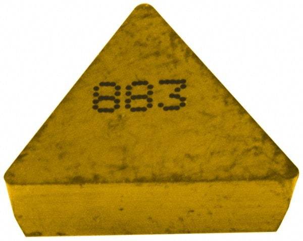 Seco - TPG433 Grade 883 Carbide Turning Insert - Uncoated, 60° Triangle, 1/2" Inscr Circle, 3/16" Thick, 3/64" Corner Radius - Eagle Tool & Supply