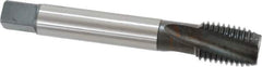 Emuge - 1-8 UNC 3 Flute 2BX Modified Bottoming Spiral Flute Tap - Cobalt, Oxide Finish, 6.299" OAL, Right Hand Flute, Right Hand Thread, Series Rekord D-Ti - Eagle Tool & Supply