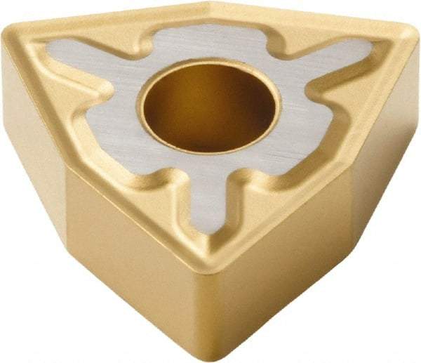Seco - WNMG432 MF3 Grade TP40 Carbide Turning Insert - TiC/TiCN/TiN Finish, 80° Trigon, 1/2" Inscr Circle, 3/16" Thick, 1/32" Corner Radius - Eagle Tool & Supply