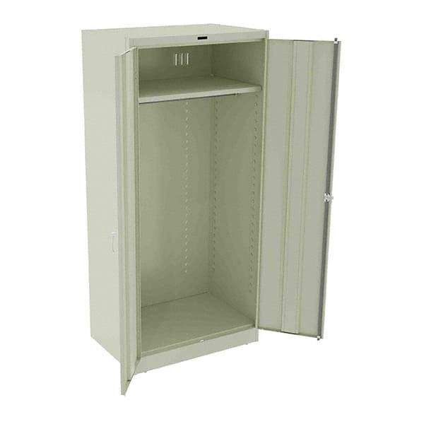 Tennsco - 1 Shelf Wardrobe Storage Cabinet - Steel, 36" Wide x 24" Deep x 78" High, Putty - Eagle Tool & Supply