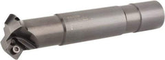 Seco - 45° Lead Angle, 1.55" Max Cut Diam, 1.039" Max Cut Diam, 5/8" Min Cut Diam, 0.2" Max Depth of Cut, Indexable Chamfer & Angle End Mill - 2 Inserts, SPMX 0903.. Insert Style, 4.33" OAL, Straight Shank - Eagle Tool & Supply