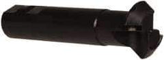 Seco - 45° Lead Angle, 1.55" Max Cut Diam, 1" Min Cut Diam, 0.28" Max Depth of Cut, Indexable Chamfer and Angle End Mill - 2 Inserts, SPMX 12T3.. Insert Style, 5.12" Overall Length, Straight Shank, 45° Included Angle - Eagle Tool & Supply