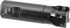 Seco - 1-1/2" Cut Diam, 0.59" Max Depth of Cut, 1-1/4" Shank Diam, 4.53" OAL, Indexable Square Shoulder End Mill - AP.. 1604 Inserts, Weldon Shank, 90° Lead Angle - Eagle Tool & Supply