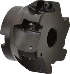Seco - 6 Inserts, 2-1/2" Cut Diam, 3/4" Arbor Diam, 0.59" Max Depth of Cut, Indexable Square-Shoulder Face Mill - 0/90° Lead Angle, 1.57" High, AP.. 1604 Insert Compatibility - Eagle Tool & Supply