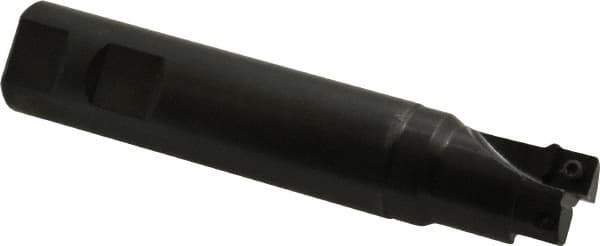 Seco - 1" Cut Diam, 0.31" Max Depth of Cut, 1" Shank Diam, 5.12" OAL, Indexable Square Shoulder End Mill - SPMX 0903 Inserts, Weldon Shank, 90° Lead Angle - Eagle Tool & Supply