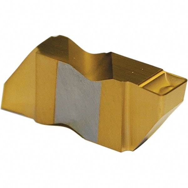 Tool-Flo - 3125FLG Grade GP50, 3.18mm Cutting Width Carbide Grooving Insert - 4.57mm Max Depth of Cut, Right Hand, 0.005 to 0.01" Corner Radius, TiN Finish - Eagle Tool & Supply