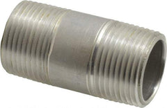 Merit Brass - 3/4" Pipe, 2" Long, Aluminum Pipe Nipple - Grade 6061, Threaded - Eagle Tool & Supply