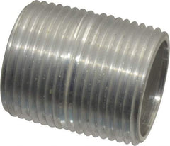 Merit Brass - 1" Pipe, 1-1/2" Long, Aluminum Pipe Nipple - Grade 6061, Threaded - Eagle Tool & Supply