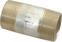 Merit Brass - 1-1/4" Pipe, 3" Long, Aluminum Pipe Nipple - Grade 6061, Threaded - Eagle Tool & Supply