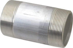 Merit Brass - 2" Pipe, 4" Long, Aluminum Pipe Nipple - Grade 6061, Threaded - Eagle Tool & Supply