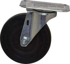 E.R. Wagner - 4" Diam x 1" Wide x 4-13/16" OAH Top Plate Mount Swivel Caster - Soft Rubber, 115 Lb Capacity, Delrin Bearing, 2-3/4 x 3-3/4" Plate - Eagle Tool & Supply