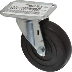 E.R. Wagner - 4" Diam x 1" Wide x 4-13/16" OAH Top Plate Mount Swivel Caster - Hard Rubber, 140 Lb Capacity, Delrin Bearing, 2-3/4 x 3-3/4" Plate - Eagle Tool & Supply