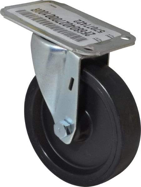 E.R. Wagner - 4" Diam x 1" Wide x 4-13/16" OAH Top Plate Mount Swivel Caster - Polyolefin, 140 Lb Capacity, Plain Bearing, 2-3/4 x 3-3/4" Plate - Eagle Tool & Supply