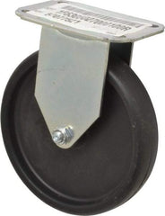 E.R. Wagner - 5" Diam x 1" Wide x 5-13/16" OAH Top Plate Mount Rigid Caster - Polyolefin, 145 Lb Capacity, Plain Bearing, 2-3/4 x 3-3/4" Plate - Eagle Tool & Supply