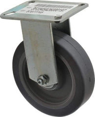 E.R. Wagner - 5" Diam x 1-1/2" Wide x 6-3/8" OAH Top Plate Mount Rigid Caster - TPR, 240 Lb Capacity, Ball Bearing, 3-1/8 x 4-1/8" Plate - Eagle Tool & Supply