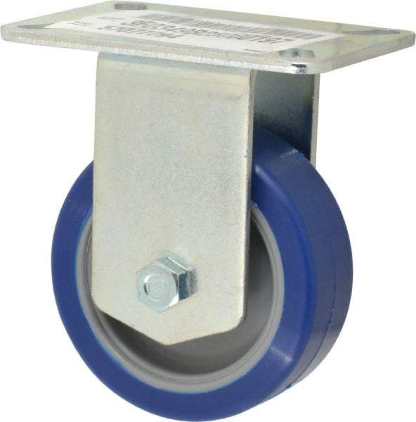 E.R. Wagner - 3-1/2" Diam x 1-1/4" Wide x 4-5/8" OAH Top Plate Mount Rigid Caster - Polyurethane, 250 Lb Capacity, Ball Bearing, 3-1/8 x 4-1/8" Plate - Eagle Tool & Supply