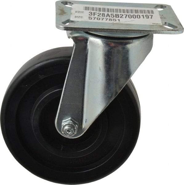 E.R. Wagner - 5" Diam x 1-3/8" Wide x 6-3/8" OAH Top Plate Mount Swivel Caster - Polypropylene, 450 Lb Capacity, Delrin Bearing, 3-1/8 x 4-1/8" Plate - Eagle Tool & Supply