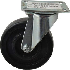 E.R. Wagner - 5" Diam x 1-3/8" Wide x 6-3/8" OAH Top Plate Mount Swivel Caster - Polypropylene, 450 Lb Capacity, Delrin Bearing, 3-1/8 x 4-1/8" Plate - Eagle Tool & Supply