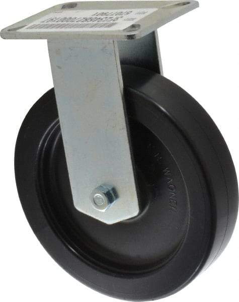 E.R. Wagner - 6" Diam x 1-1/2" Wide x 7-3/8" OAH Top Plate Mount Rigid Caster - Polypropylene, 450 Lb Capacity, Ball Bearing, 3-1/8 x 4-1/8" Plate - Eagle Tool & Supply