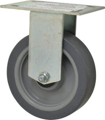 E.R. Wagner - 5" Diam x 1-1/2" Wide x 6-3/8" OAH Top Plate Mount Rigid Caster - TPR, 240 Lb Capacity, Roller Bearing, 3-3/4 x 4-5/8" Plate - Eagle Tool & Supply