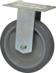E.R. Wagner - 6" Diam x 1-1/2" Wide x 7-3/8" OAH Top Plate Mount Rigid Caster - TPR, 280 Lb Capacity, Roller Bearing, 3-3/4 x 4-5/8" Plate - Eagle Tool & Supply