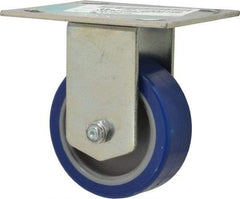 E.R. Wagner - 3-1/2" Diam x 1-1/4" Wide x 4-5/8" OAH Top Plate Mount Rigid Caster - Polyurethane, 250 Lb Capacity, Ball Bearing, 3-3/4 x 4-5/8" Plate - Eagle Tool & Supply