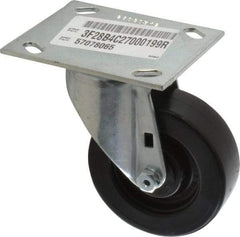 E.R. Wagner - 4" Diam x 1-3/8" Wide x 5-3/8" OAH Top Plate Mount Swivel Caster - Polypropylene, 375 Lb Capacity, Roller Bearing, 3-3/4 x 4-5/8" Plate - Eagle Tool & Supply