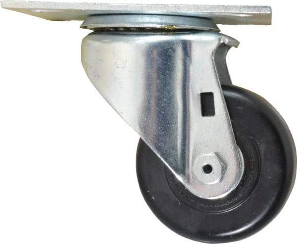 E.R. Wagner - 3" Diam x 1-1/2" Wide x 4-3/8" OAH Top Plate Mount Swivel Caster - Phenolic, 350 Lb Capacity, Roller Bearing, 3-3/4 x 4-5/8" Plate - Eagle Tool & Supply