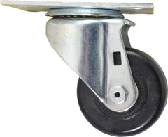 E.R. Wagner - 3" Diam x 1-1/2" Wide x 4-3/8" OAH Top Plate Mount Swivel Caster - Phenolic, 350 Lb Capacity, Roller Bearing, 3-3/4 x 4-5/8" Plate - Eagle Tool & Supply