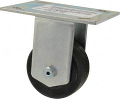 E.R. Wagner - 3" Diam x 1-1/2" Wide x 4-3/8" OAH Top Plate Mount Rigid Caster - Phenolic, 350 Lb Capacity, Roller Bearing, 3-3/4 x 4-5/8" Plate - Eagle Tool & Supply